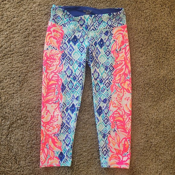 Lilly Pulitzer Luxletic Capri Leggings Weekender Crop M - Kaleidoscope Jungle - Picture 4 of 4